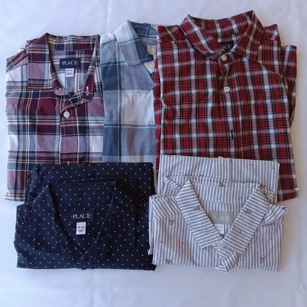 The Children place Bundle of 5 Long sleeve button up shirt size XL 14